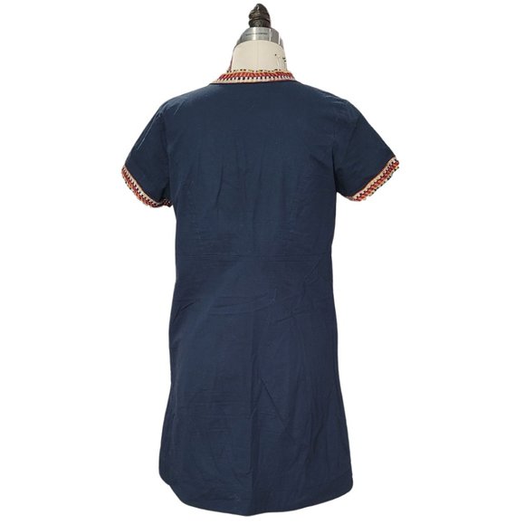 ADORABLE EMBROIDERED BLUE POPLIN ESHAKTI SHEATH SIZE 8 - Picture 2 of 2